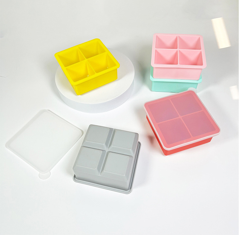Square Silicone 4 Cube Ice Tray