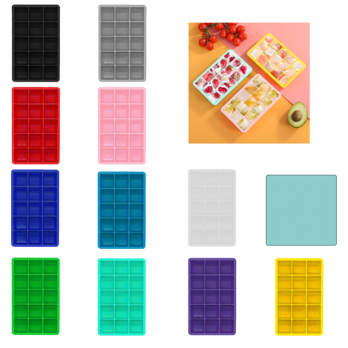 15 Cube Silicone Ice Tray