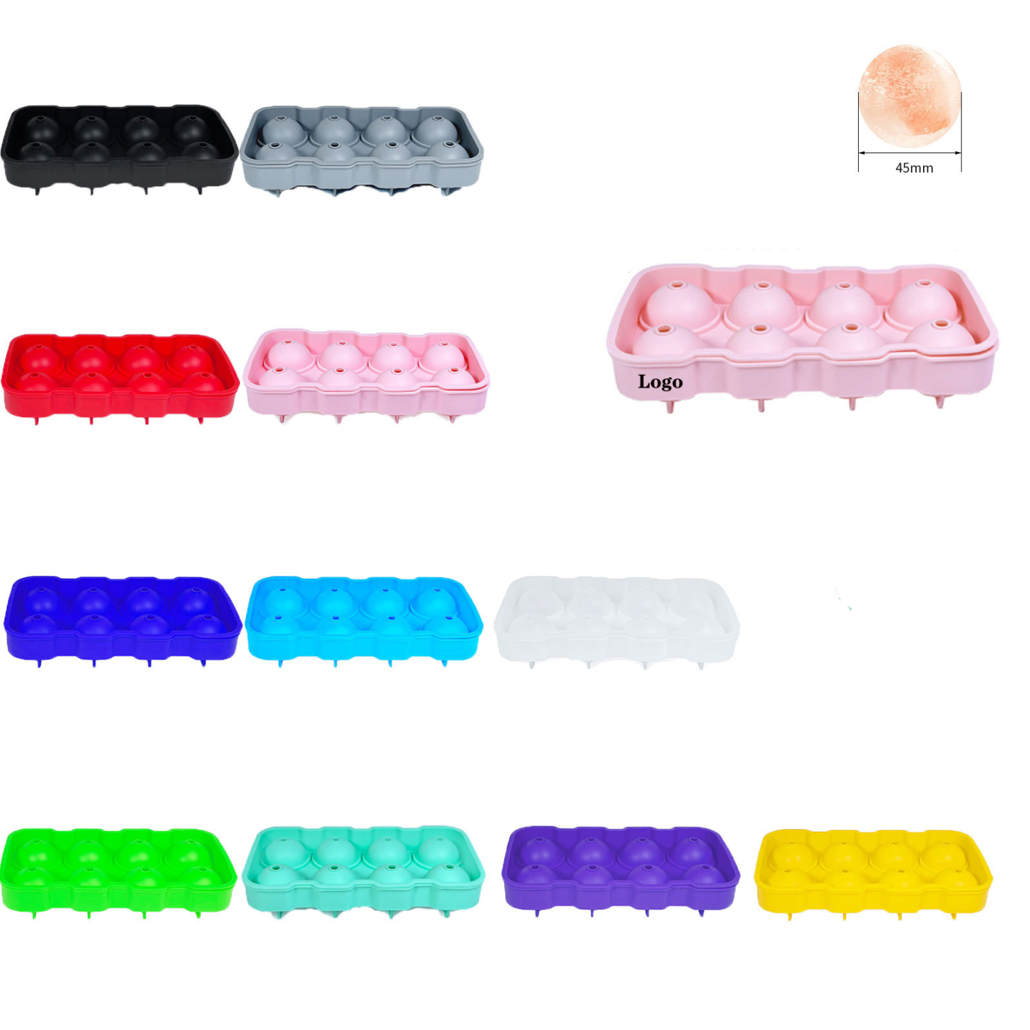 8-cavity Silicone Ice Ball Tray