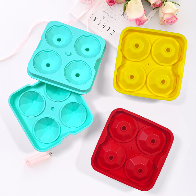 4-cavity Diamond Shaped Silicone Ice Tray