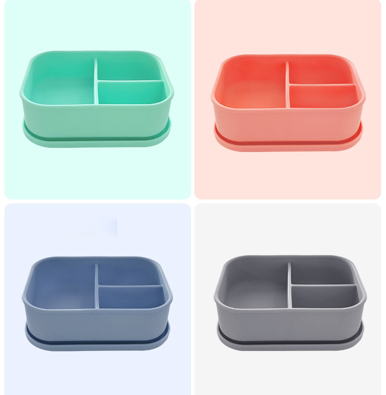 Three Compartments Silicone Lunch Box