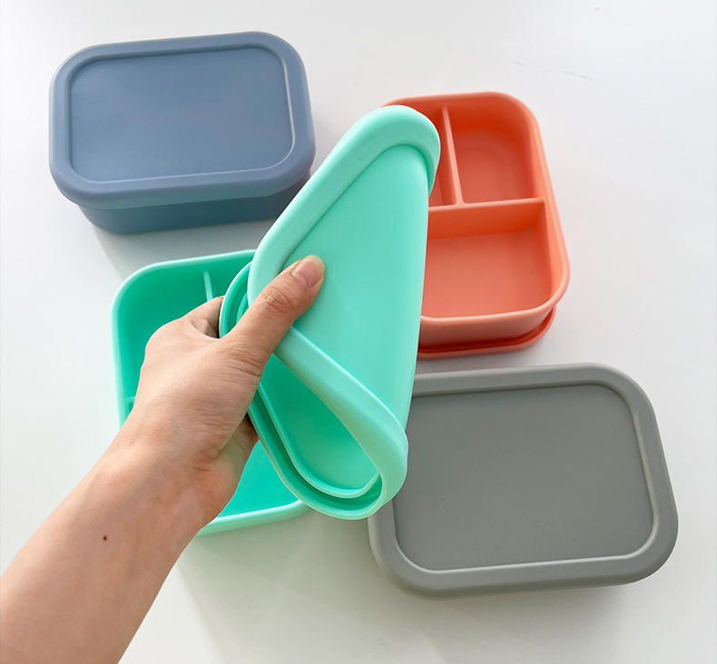 Three Compartments Silicone Lunch Box