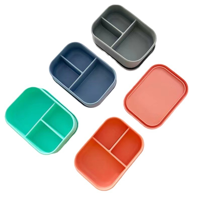 Three Compartments Silicone Lunch Box