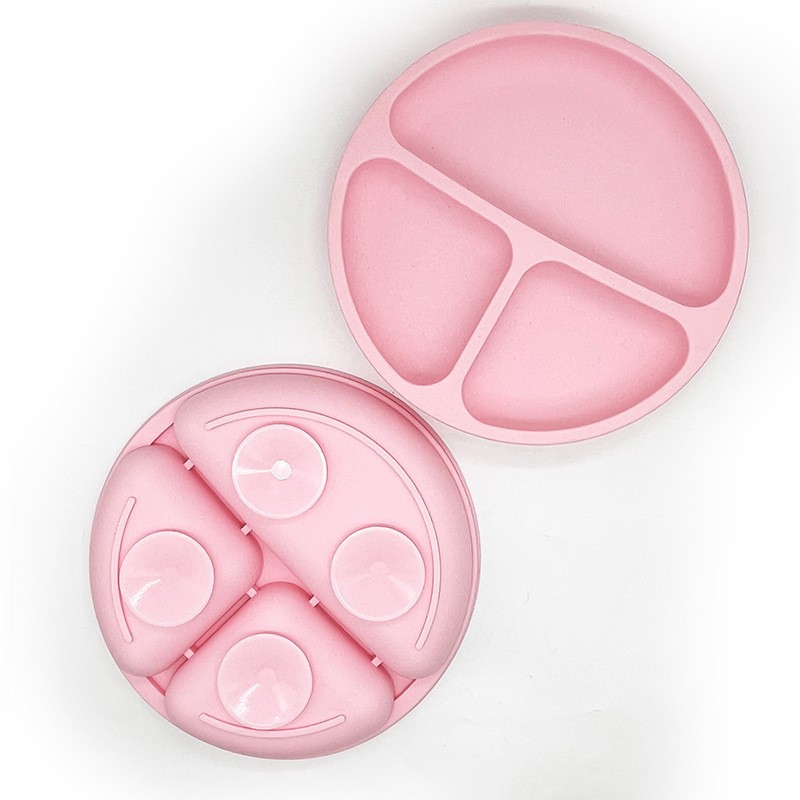 Children 3 Compartments Silicone Plate w/ Suction