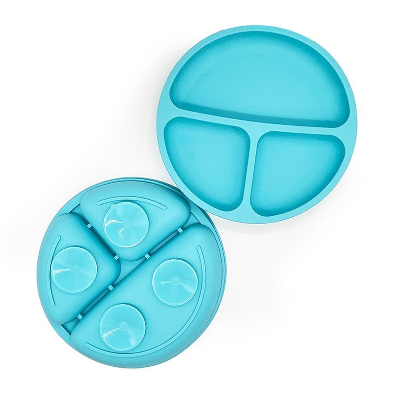 Children 3 Compartments Silicone Plate w/ Suction