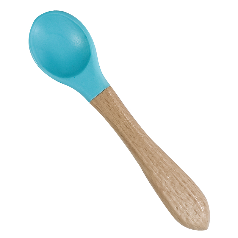 Children Silicone Spoon w/ Wood Handle