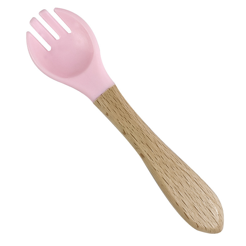 Children Silicone Fork w/ Wood Handle