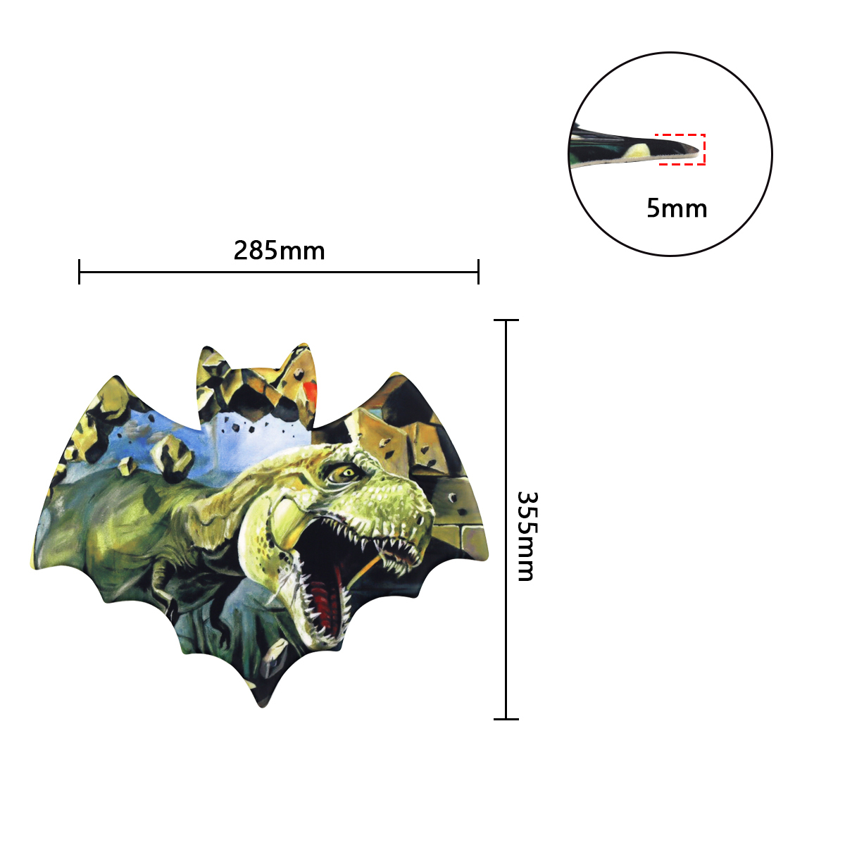 Full Color Bat Shape Silicone Mouse Pad