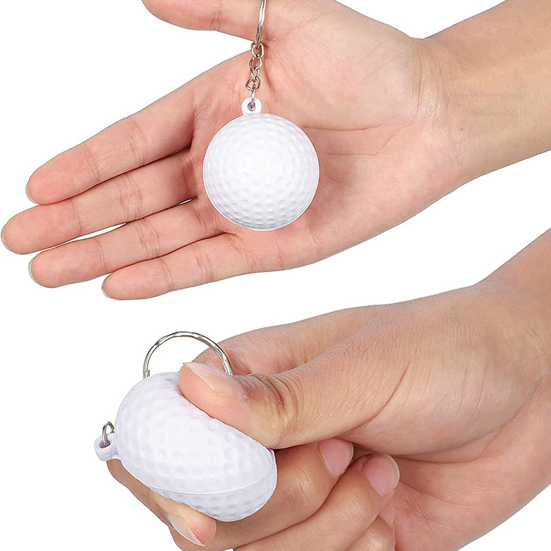 PU Golf Stress Ball Keychain