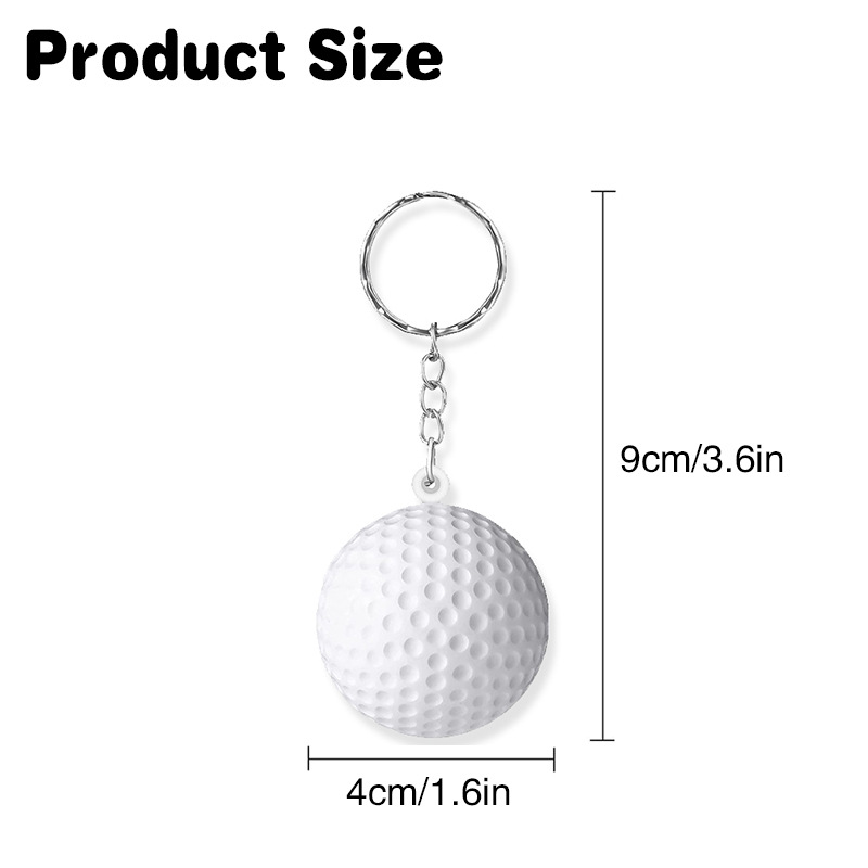 PU Golf Stress Ball Keychain