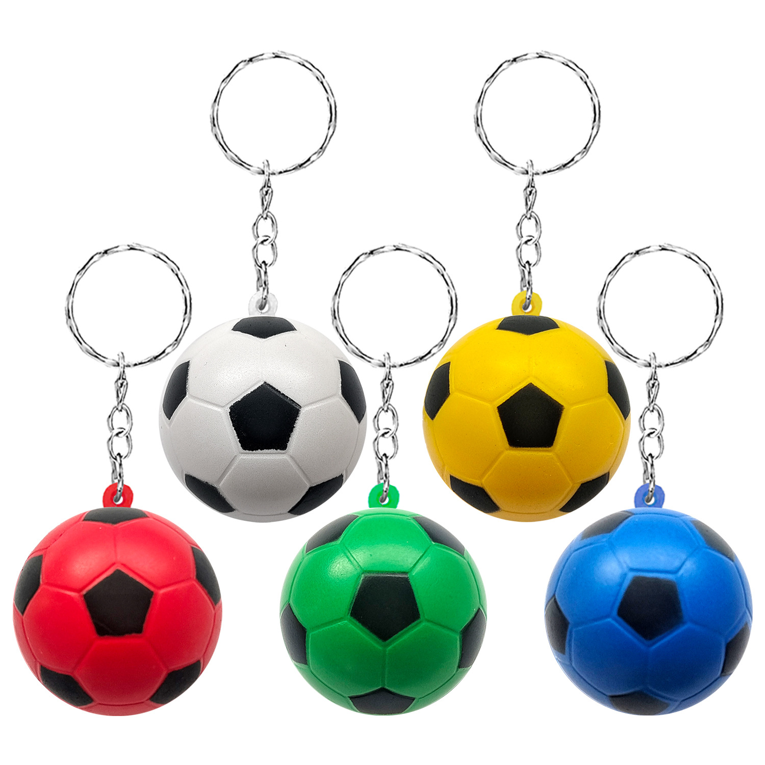 PU Soccer Stress Ball Keychain