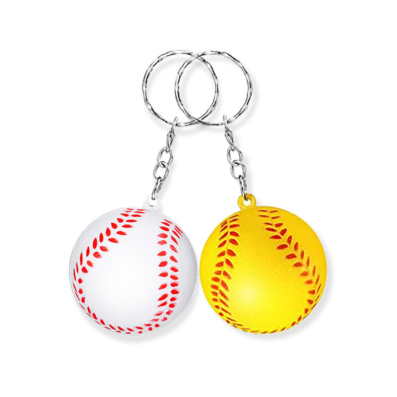 PU Baseball Stress Ball Keychain