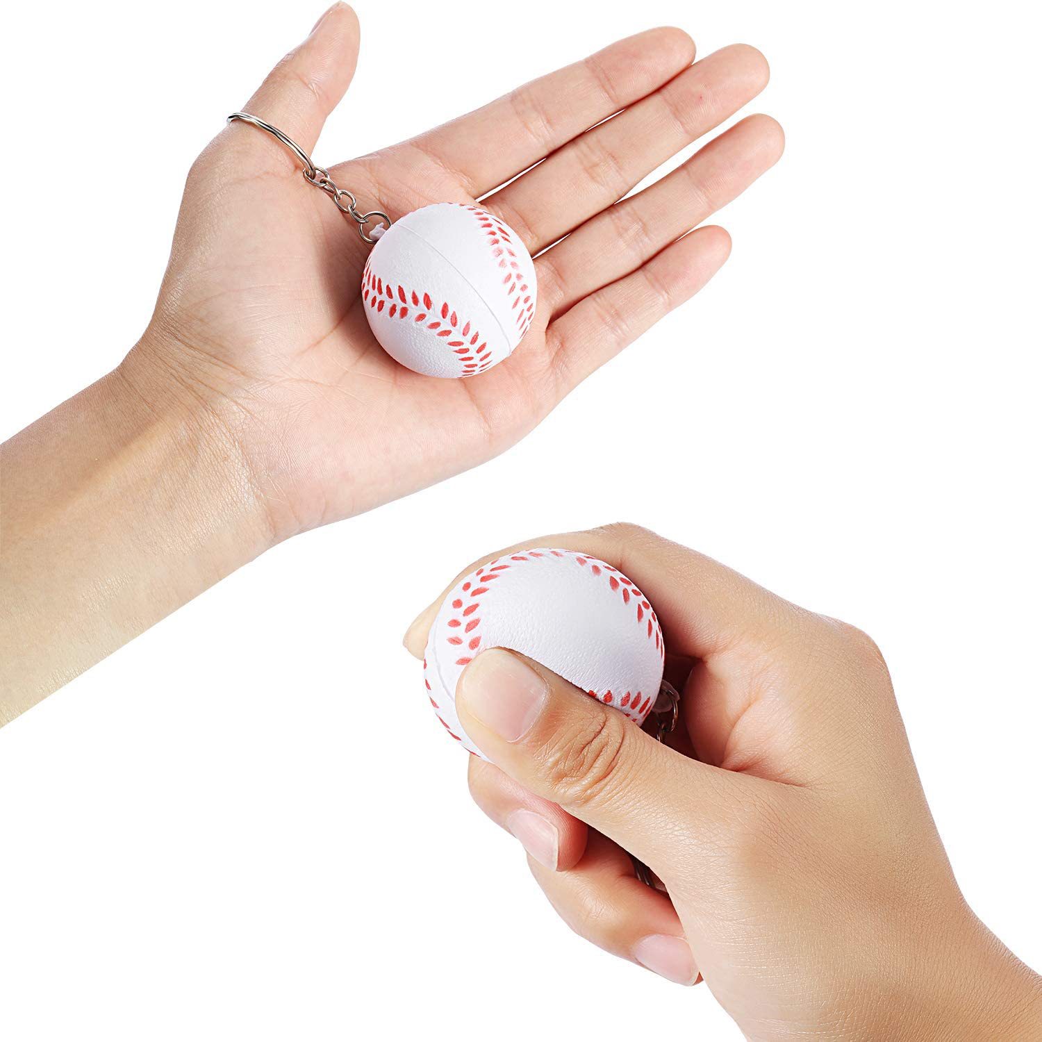 PU Baseball Stress Ball Keychain