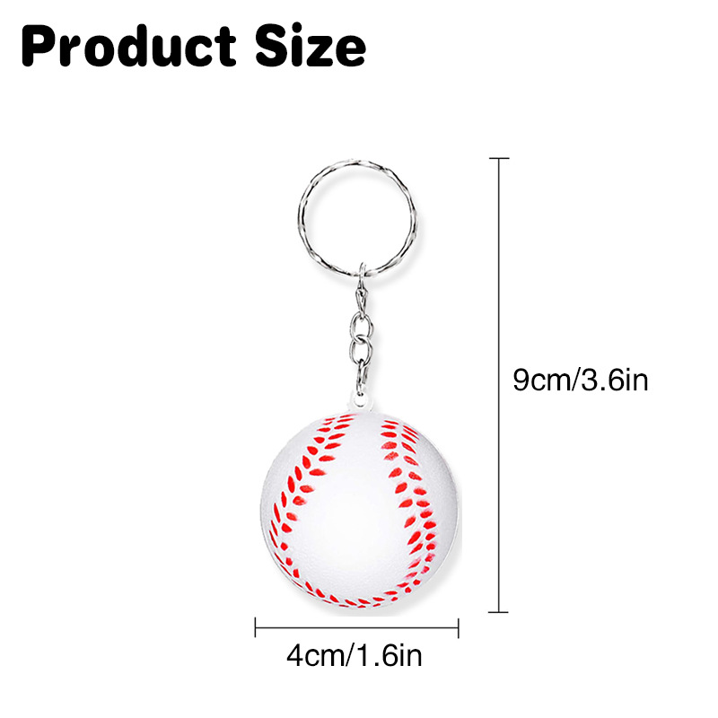PU Baseball Stress Ball Keychain