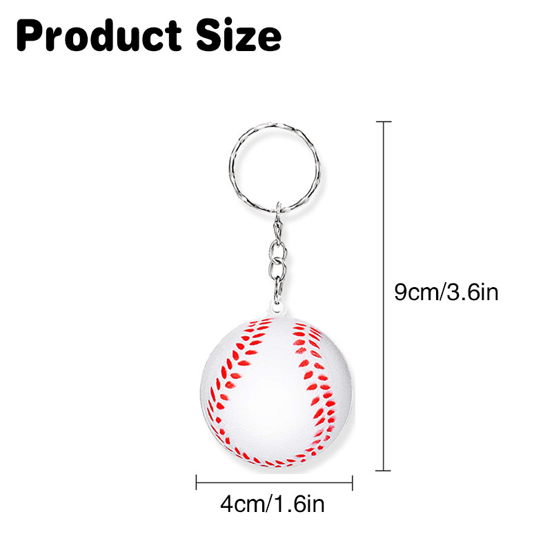 PU Baseball Stress Ball Keychain