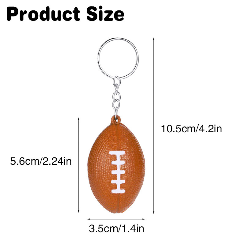 PU Football Stress Ball Keychain