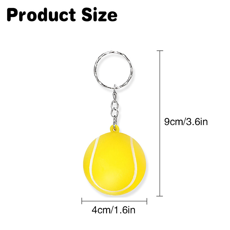 PU Tennis Stress Ball Keychain