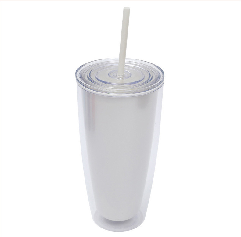 25 Oz Plastic Double Layer Straw Cup