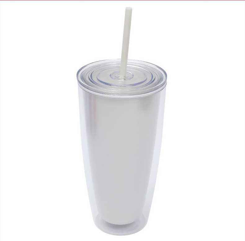 25 Oz Plastic Double Layer Straw Cup
