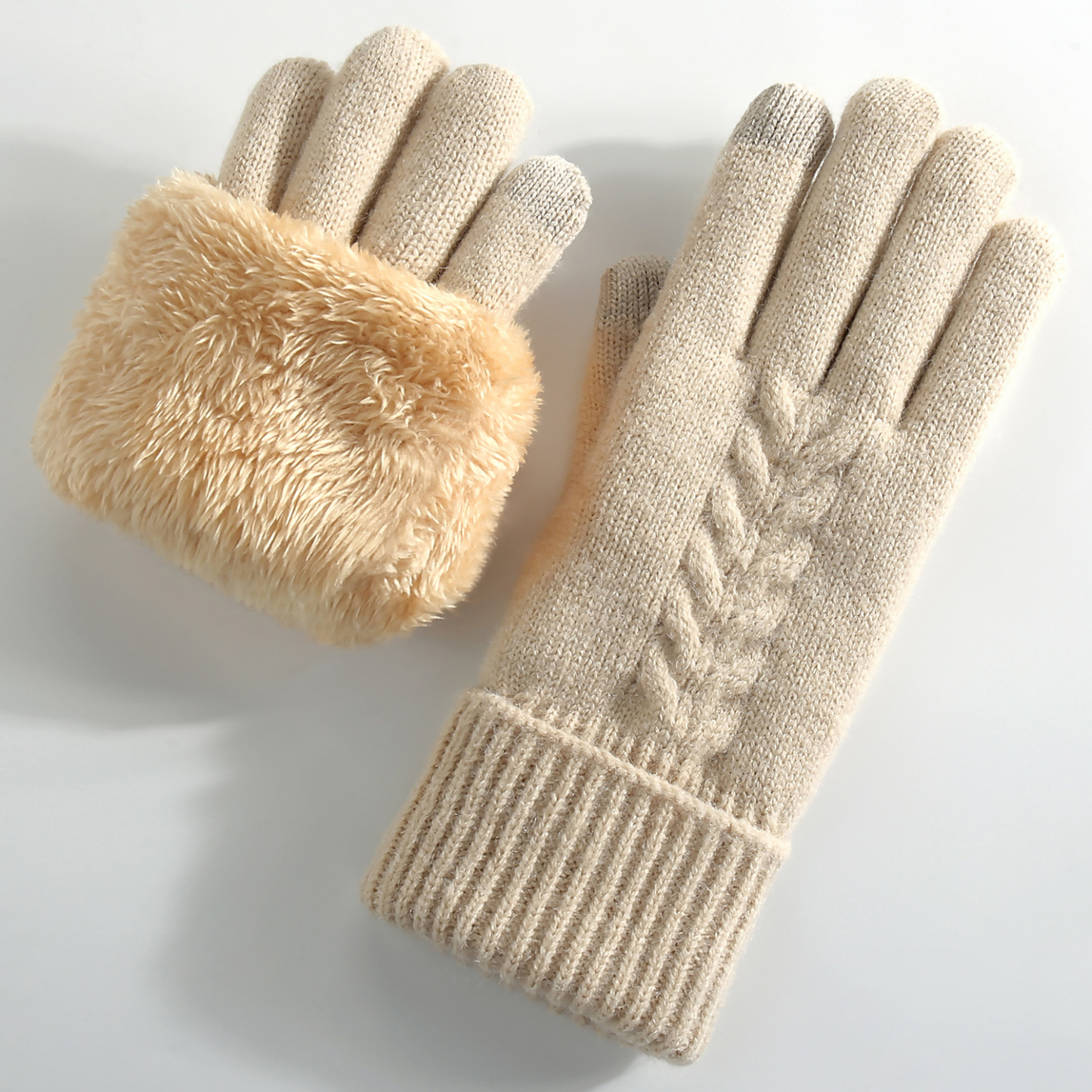 Warm Lady Touchscreen Knitted Gloves