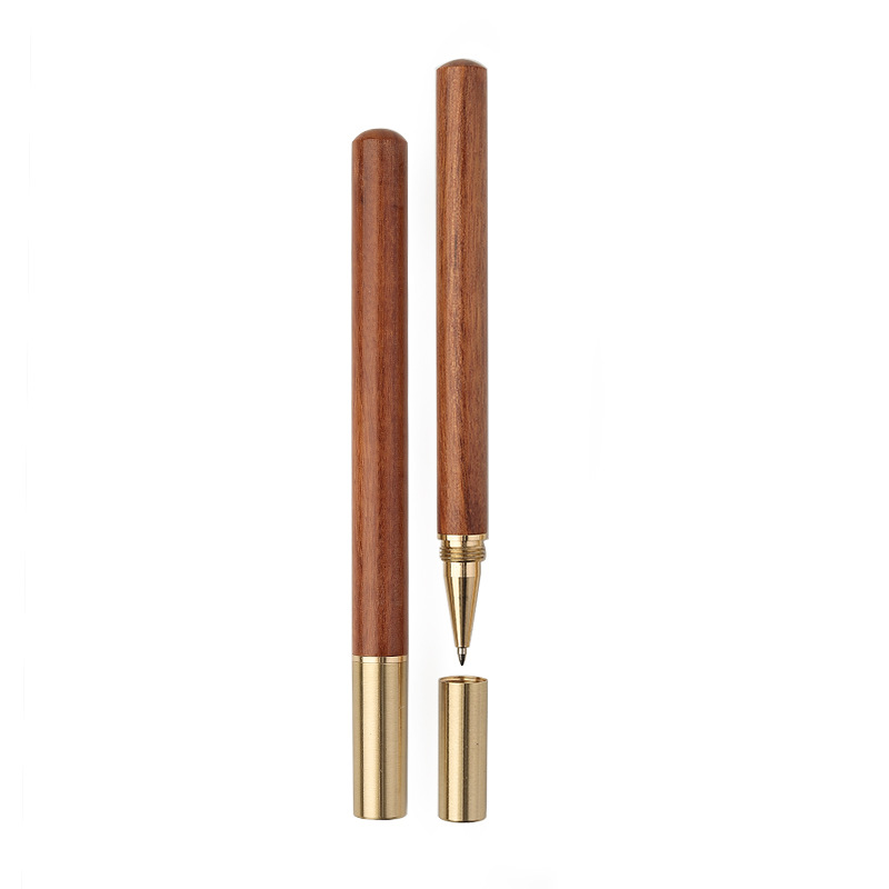 Wooden Ballpoint Pen with Brass Cap