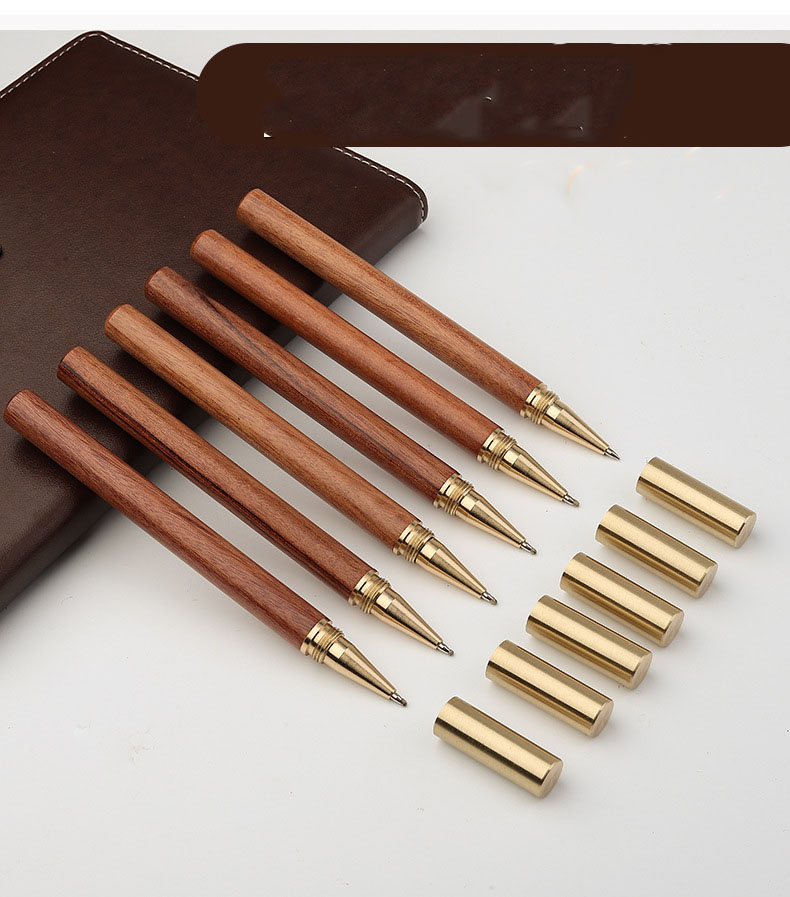 Wooden Ballpoint Pen with Brass Cap