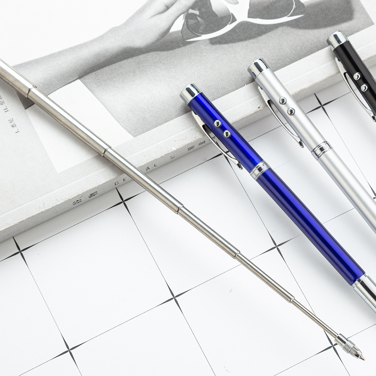 Retractable Multi-function Pointer Pen