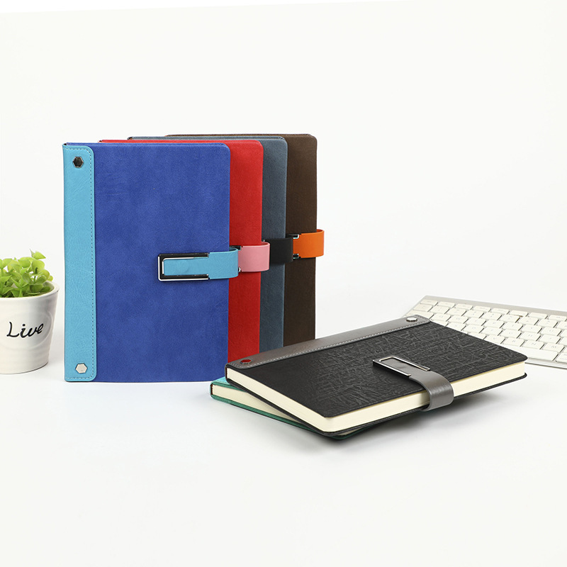 A5 Leather Notebook with Strap Closure