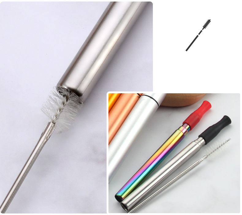 Retractable Stainless Steel Straw Set