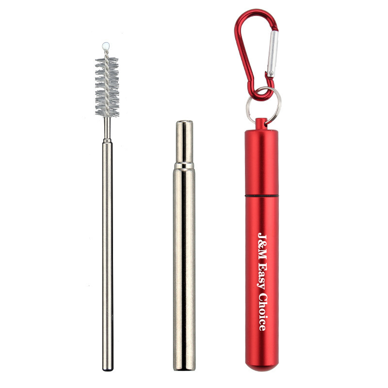 Retractable Stainless Steel Straw Set