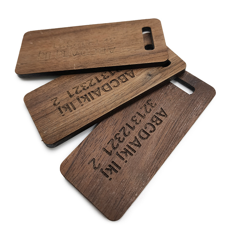 Rectangle Wood Keychain