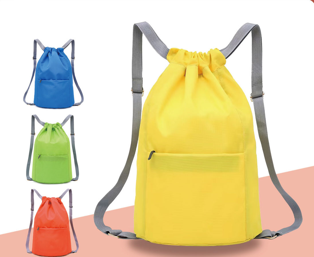 Foldable Drawstring Nylon Backpack