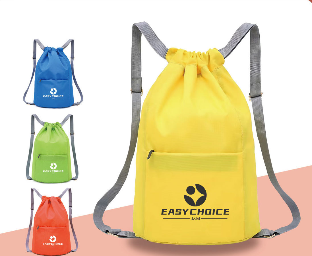 Foldable Drawstring Nylon Backpack