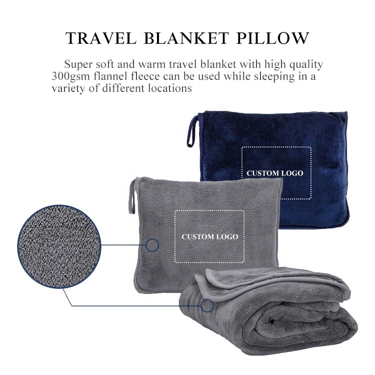 Fleece Travel Pillow Blanket