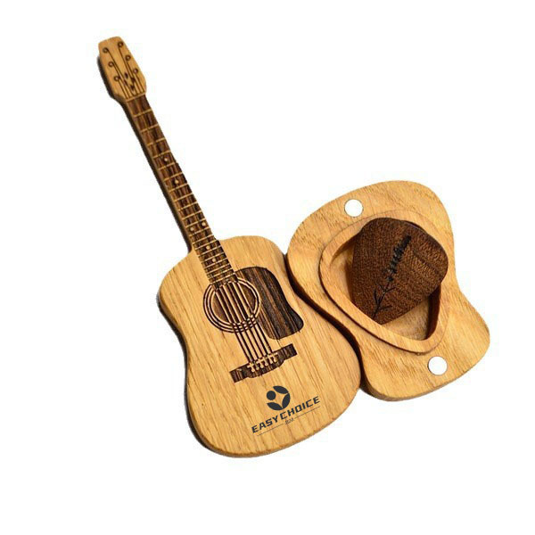 Wood Guitar Pick Box Decor