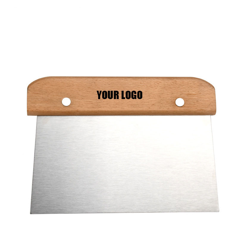 Stainless Steel Bench Scraper with Wood Handle
