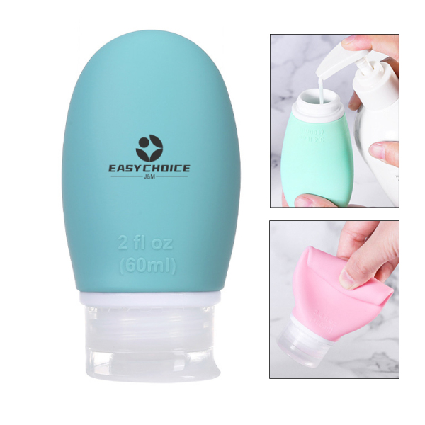 2 OZ Travel Silicone Lotion Refillable Bottle