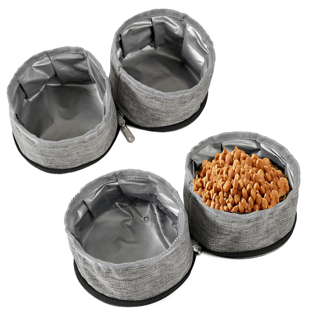 Foldable Dual Pet Food/Water Bowl
