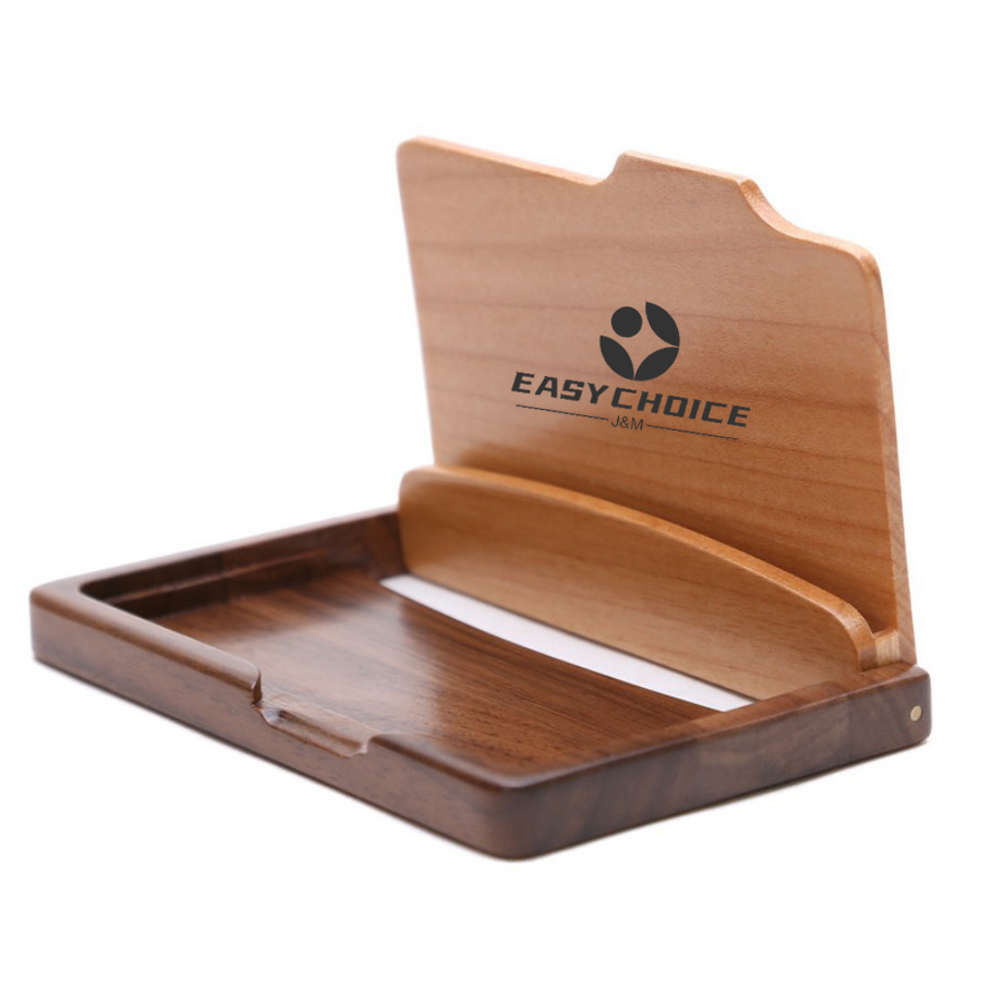 Wooden Flip-top Business Card Holder