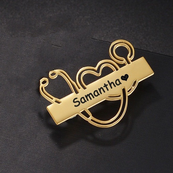 Stainless Steel Stethoscope Lapel Pin