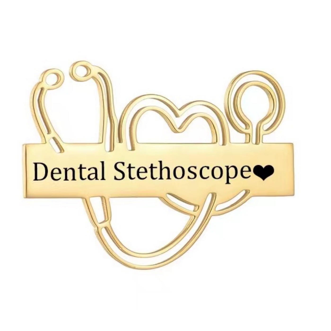 Stainless Steel Stethoscope Lapel Pin