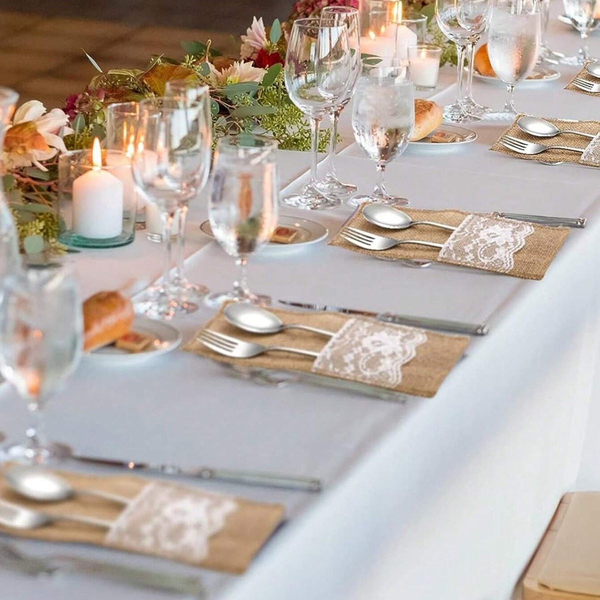 Holiday/Wedding Burlap Cutlery Bag