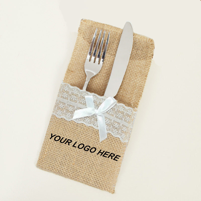 Holiday/Wedding Burlap Cutlery Bag