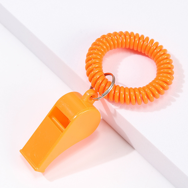 Plastic Whistle with Spring Rope Ring