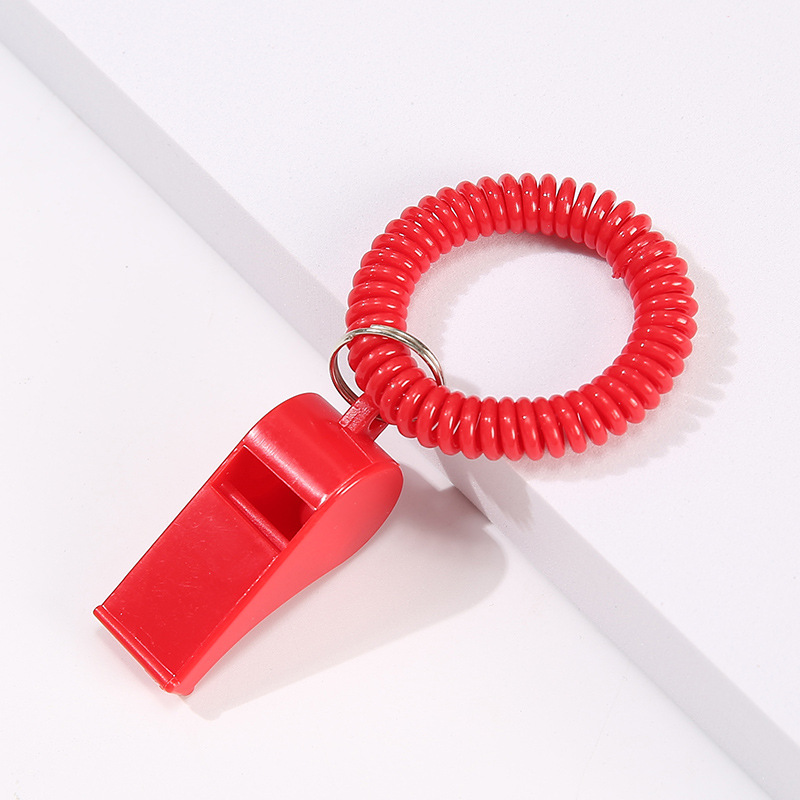 Plastic Whistle with Spring Rope Ring