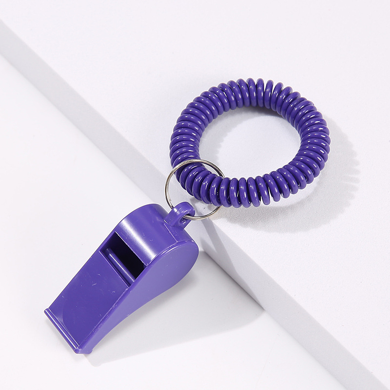 Plastic Whistle with Spring Rope Ring
