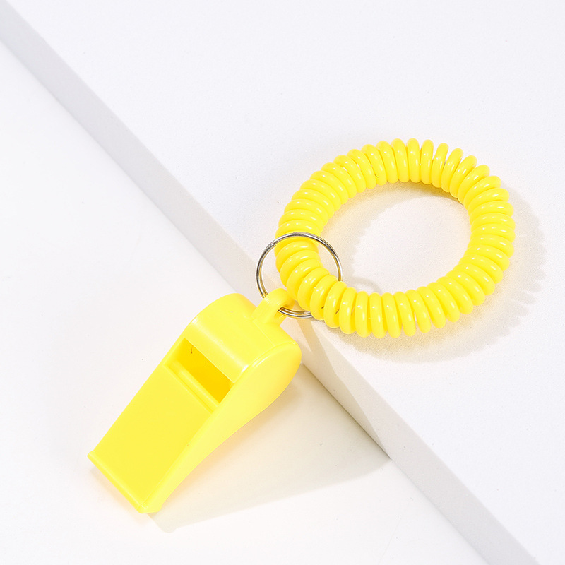 Plastic Whistle with Spring Rope Ring