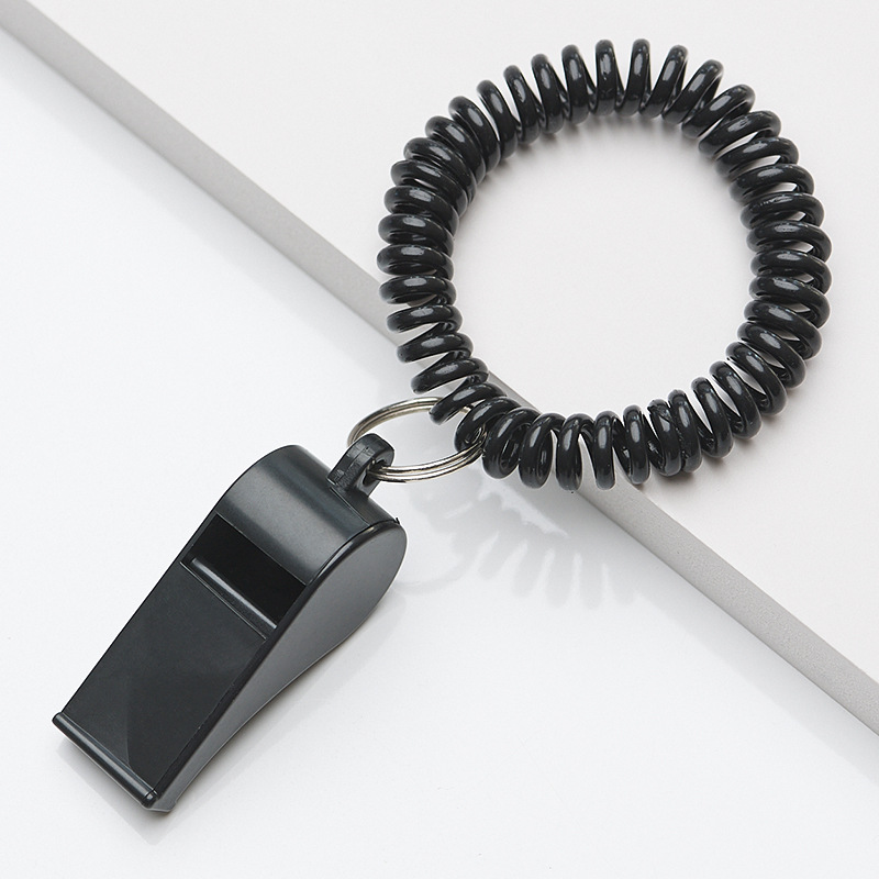 Plastic Whistle with Spring Rope Ring