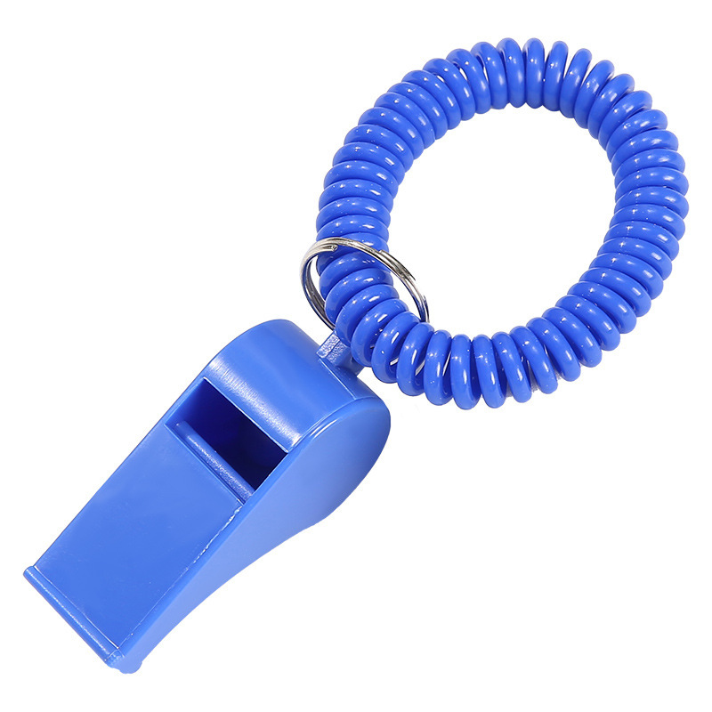 Plastic Whistle with Spring Rope Ring