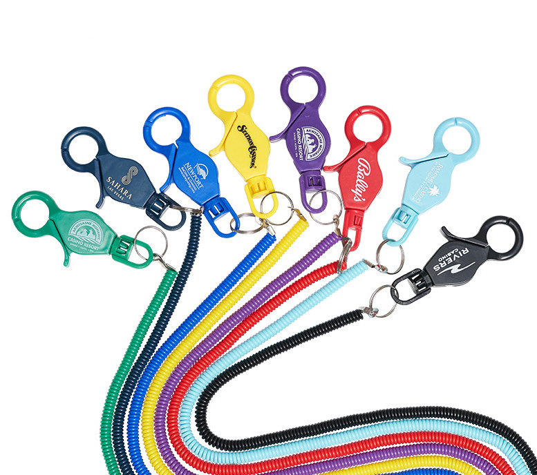 20" Casino Coil Spring Lanyard with Lobster Clasp